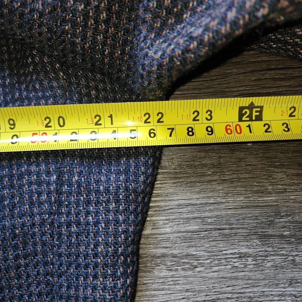 Vintage Haggar Mens 44R Tweed Two Button Made In USA Sport Jacket Blazer Blue